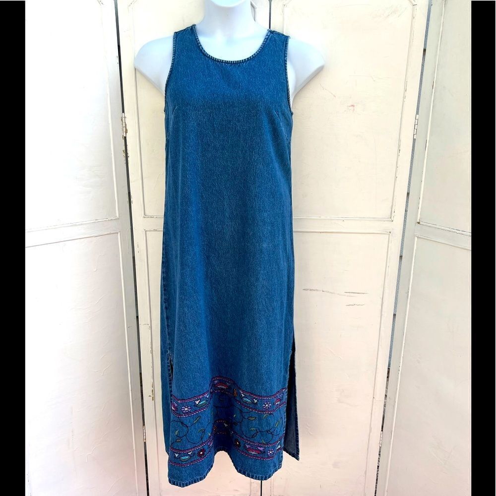 B3 Parsley  Sage Denim Maxi Dress Aa3